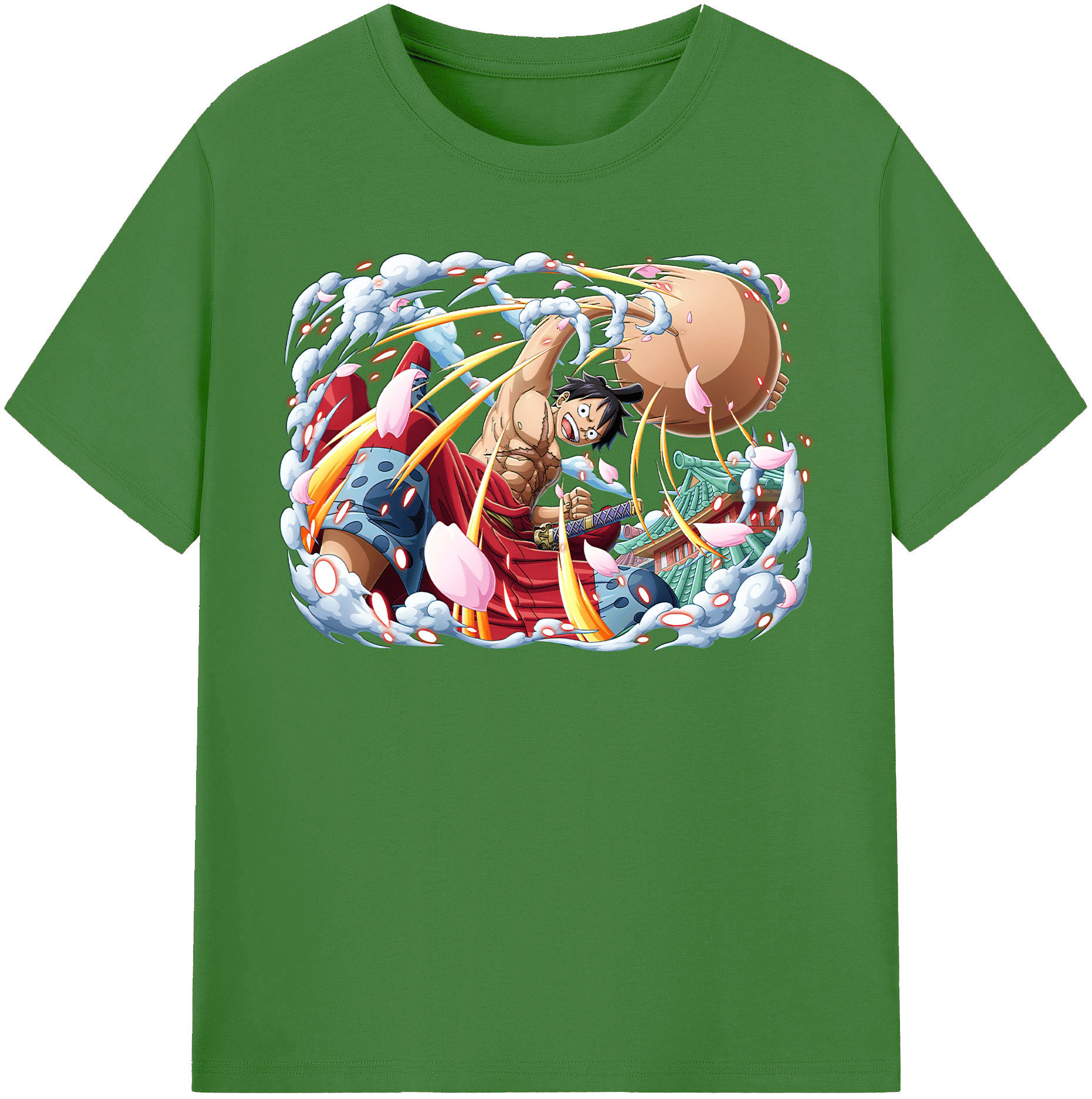 ワンピース モンキー・D・ルフィ ONE PIECE Monkey D. Luffy レディースカジュアルプリントTシャツ（綿100％）